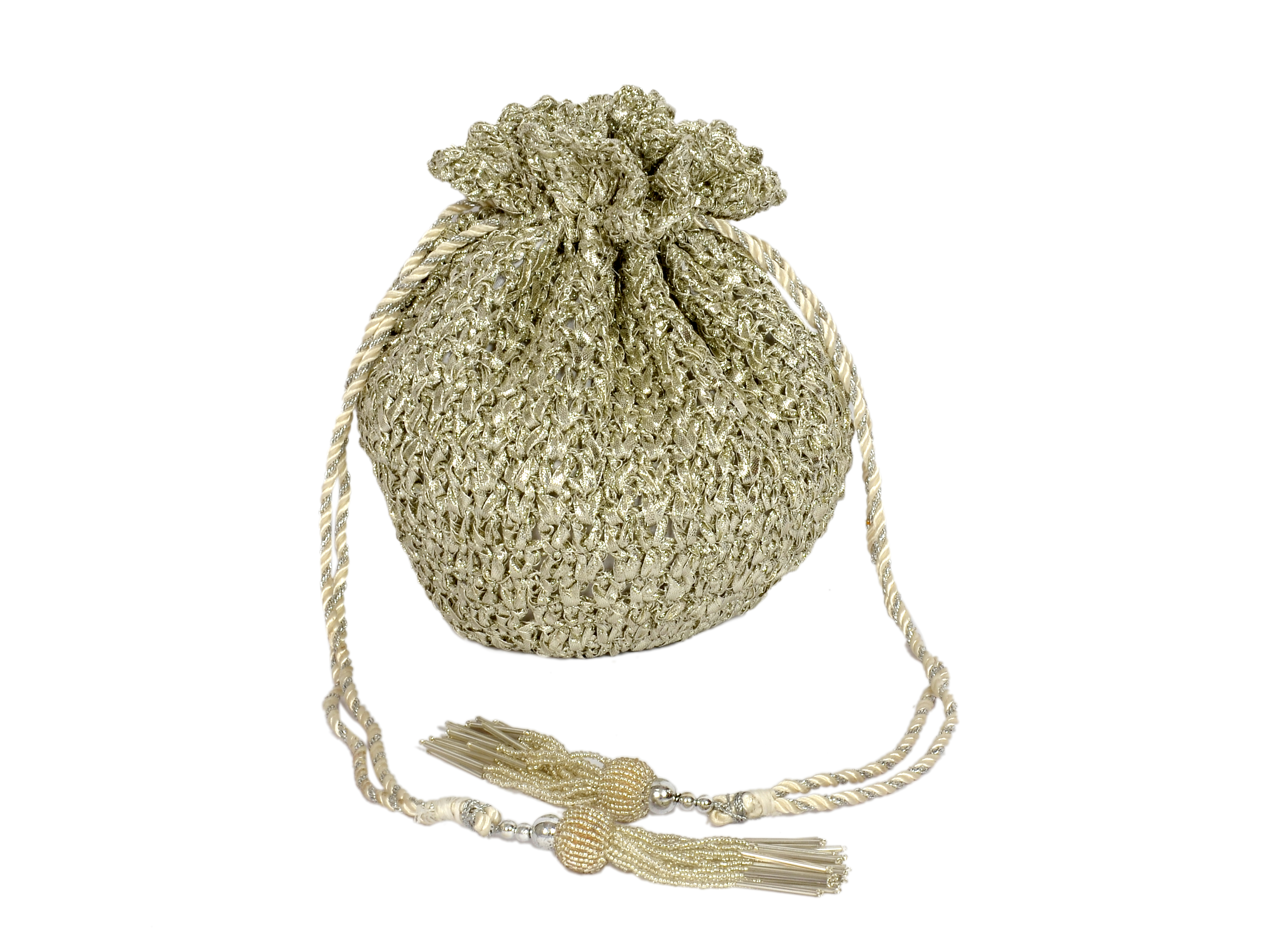 Silver Crochet Potli